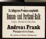 Ankündigung, Roman- und Portlandkalk, Gips, Rohrgeflechte, Petzenkirchen, Andreas Frank.